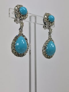 Orecchini a goccia Ciner con turchese finto e strass