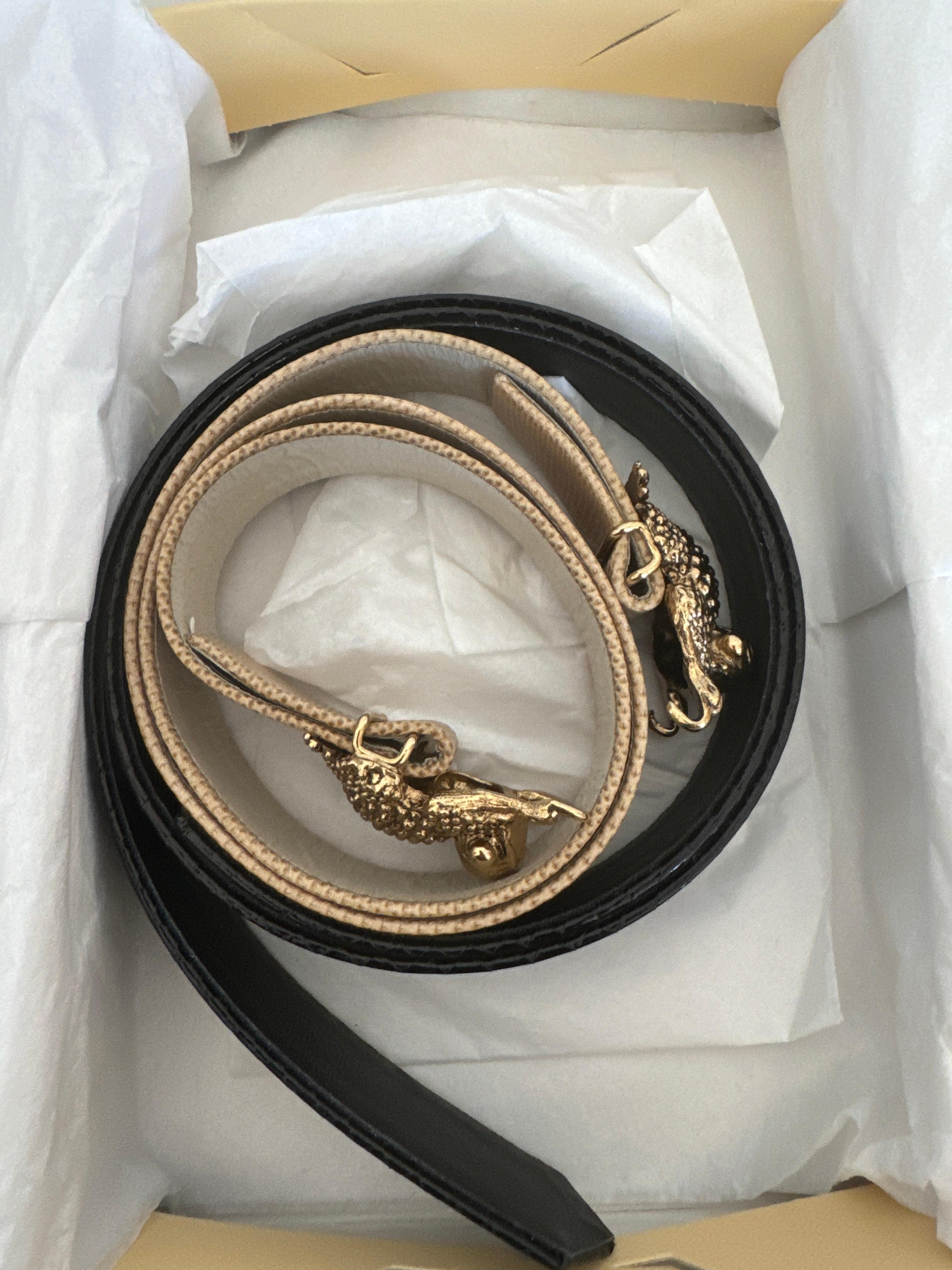 Ciner Frog Belt Buckle / 2 Leather Belts Never Worn - 1990s For Sale 3