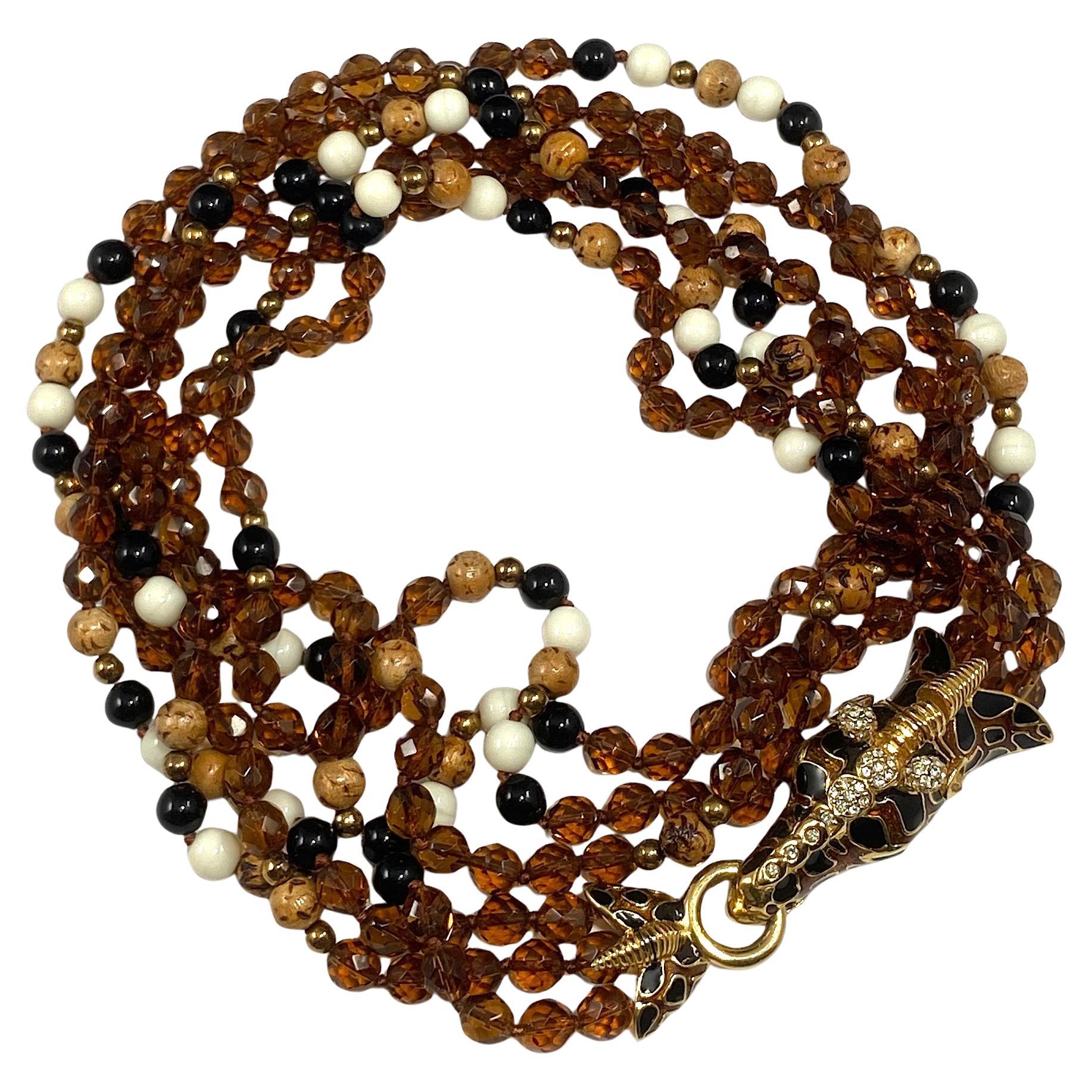 Collana con testa di giraffa Ciner in vendita