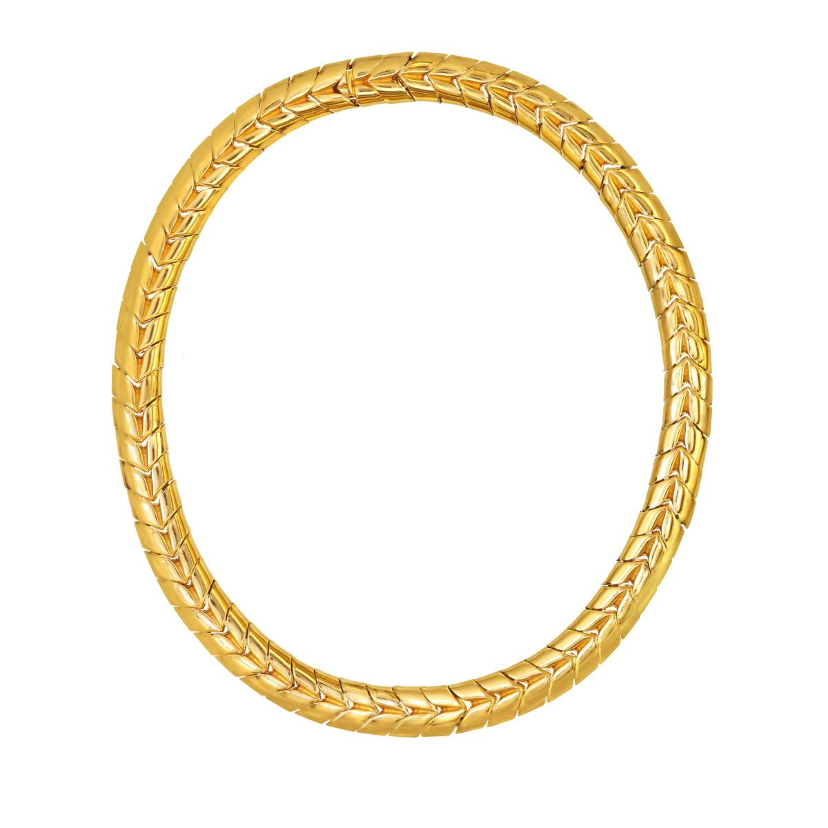 CINER Gold Chevron Necklace  For Sale