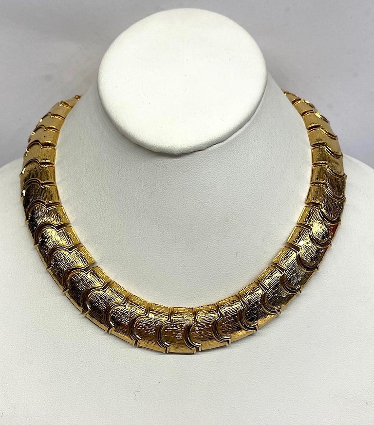 Ciner Gold Link Collar Necklace For Sale at 1stDibs tiffany necklace