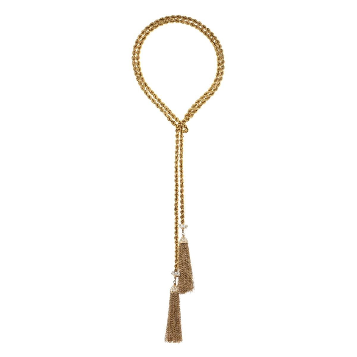 CINER Gold Tassel Necklace For Sale