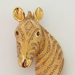 Ciner Horse Head Pin Brooch Swarovski Crystals New, Never Worn 1980s