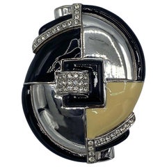 Ciner Large 1980s Art Deco Style Brooch