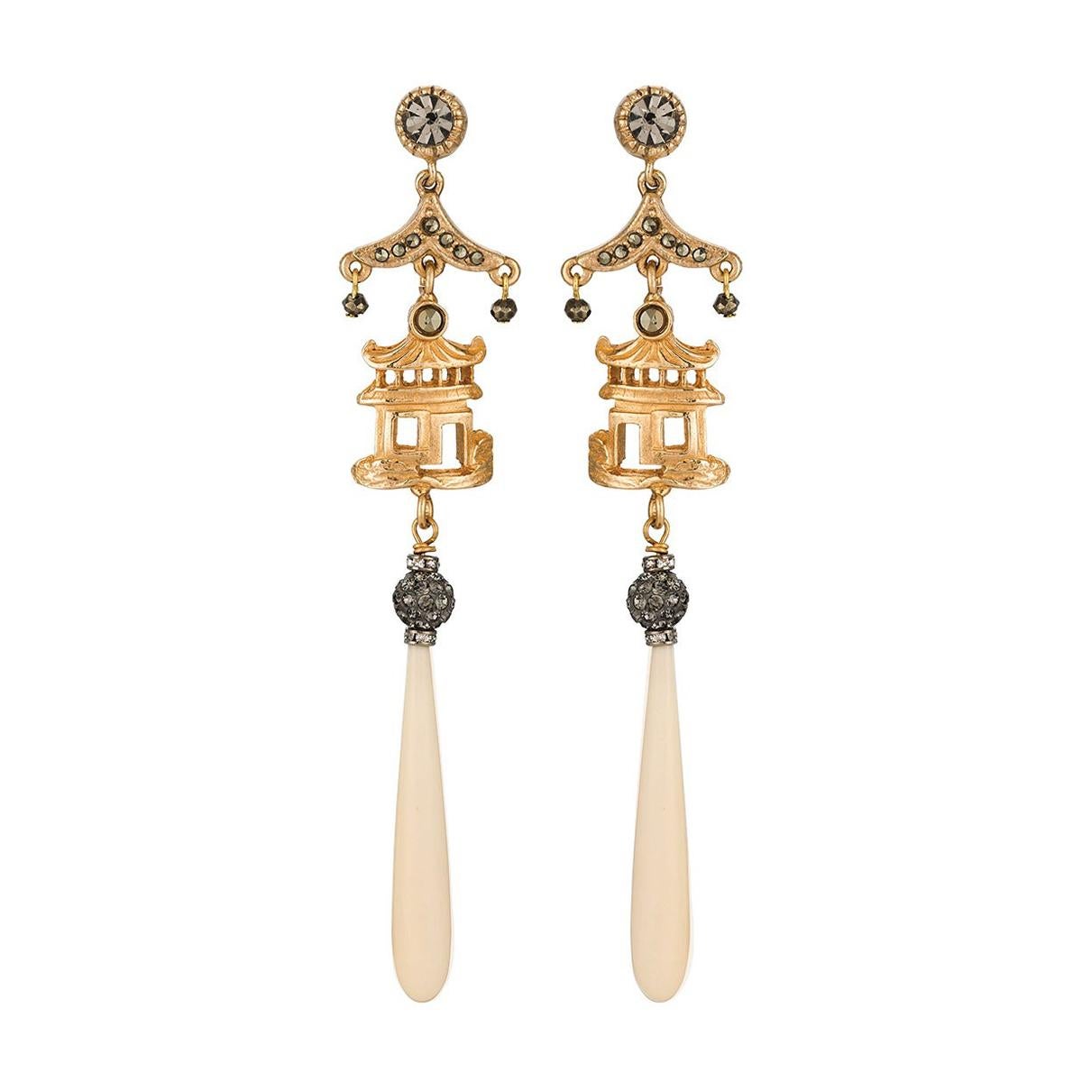 Vintage Signed Bellini for Formart Crystal Drop Earrings at 1stDibs