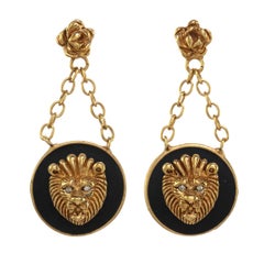 CINER Boucles d'oreilles « King of the Jungle » PIERCED en noir mat