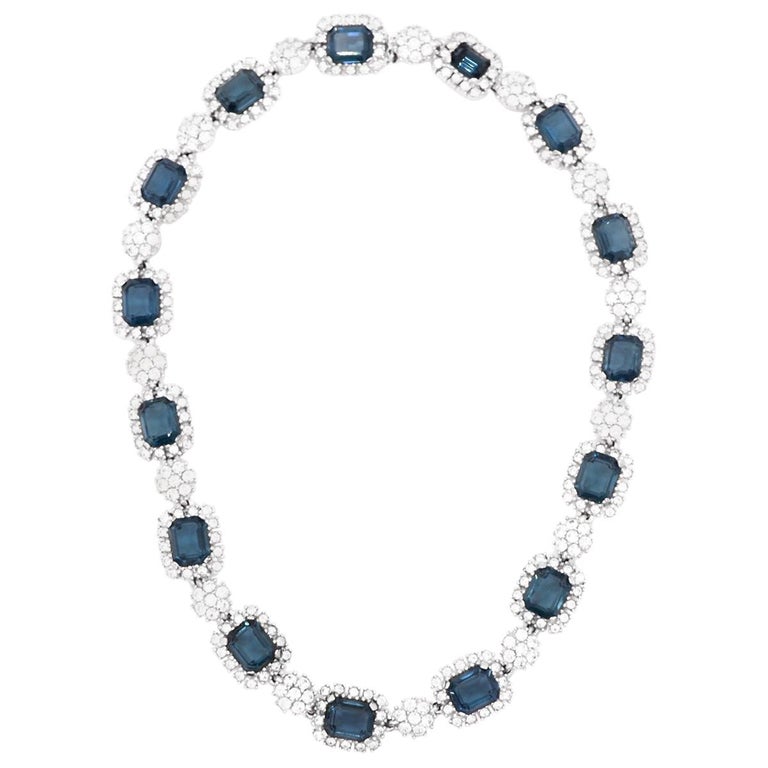 Ciner Montana Sapphire Heirloom Necklace For Sale at 1stDibs modern