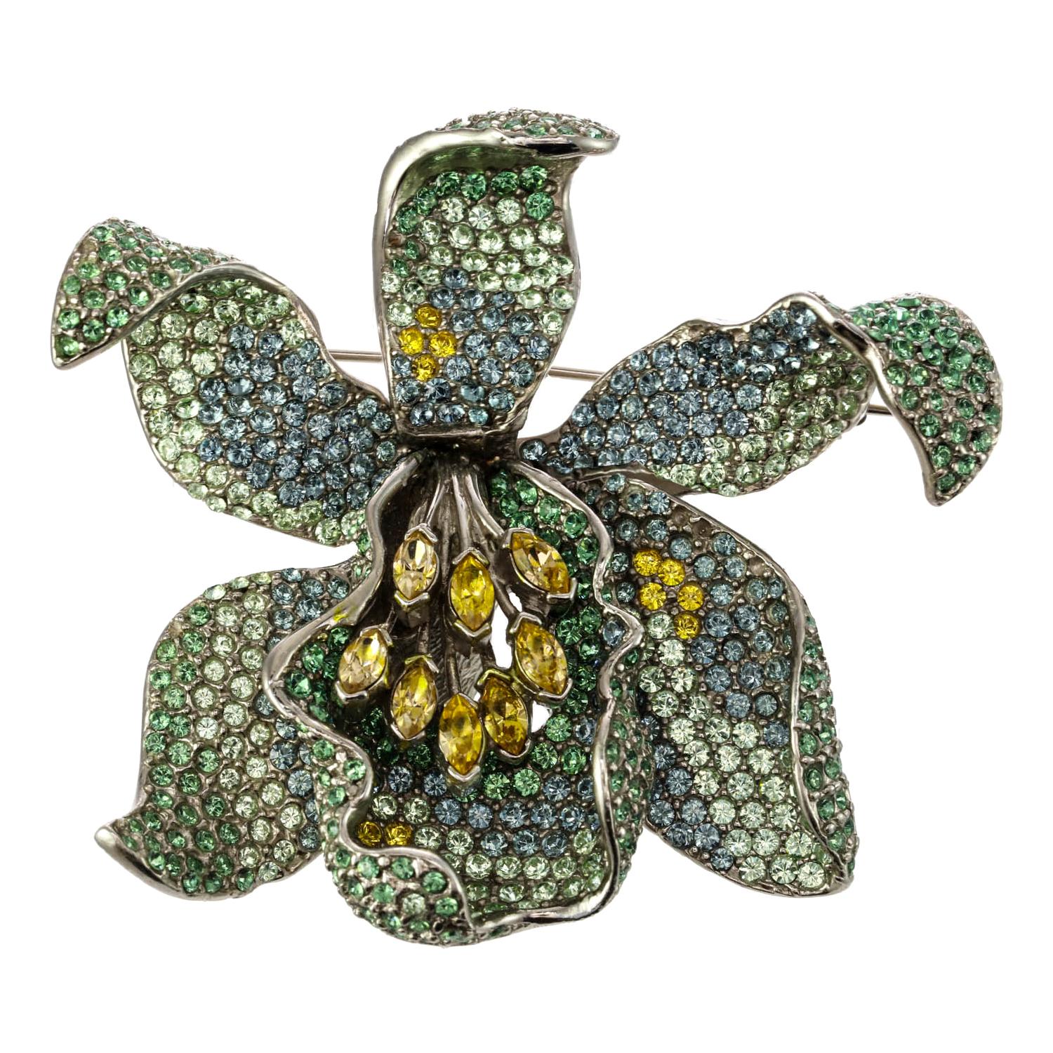 CINER Multi Blooming Orchid Brooch  For Sale