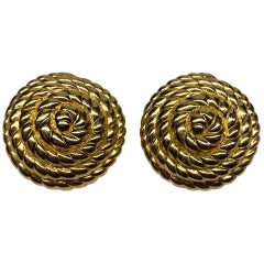 Orecchini a bottone Ciner Nautical Coiled Rope Gold