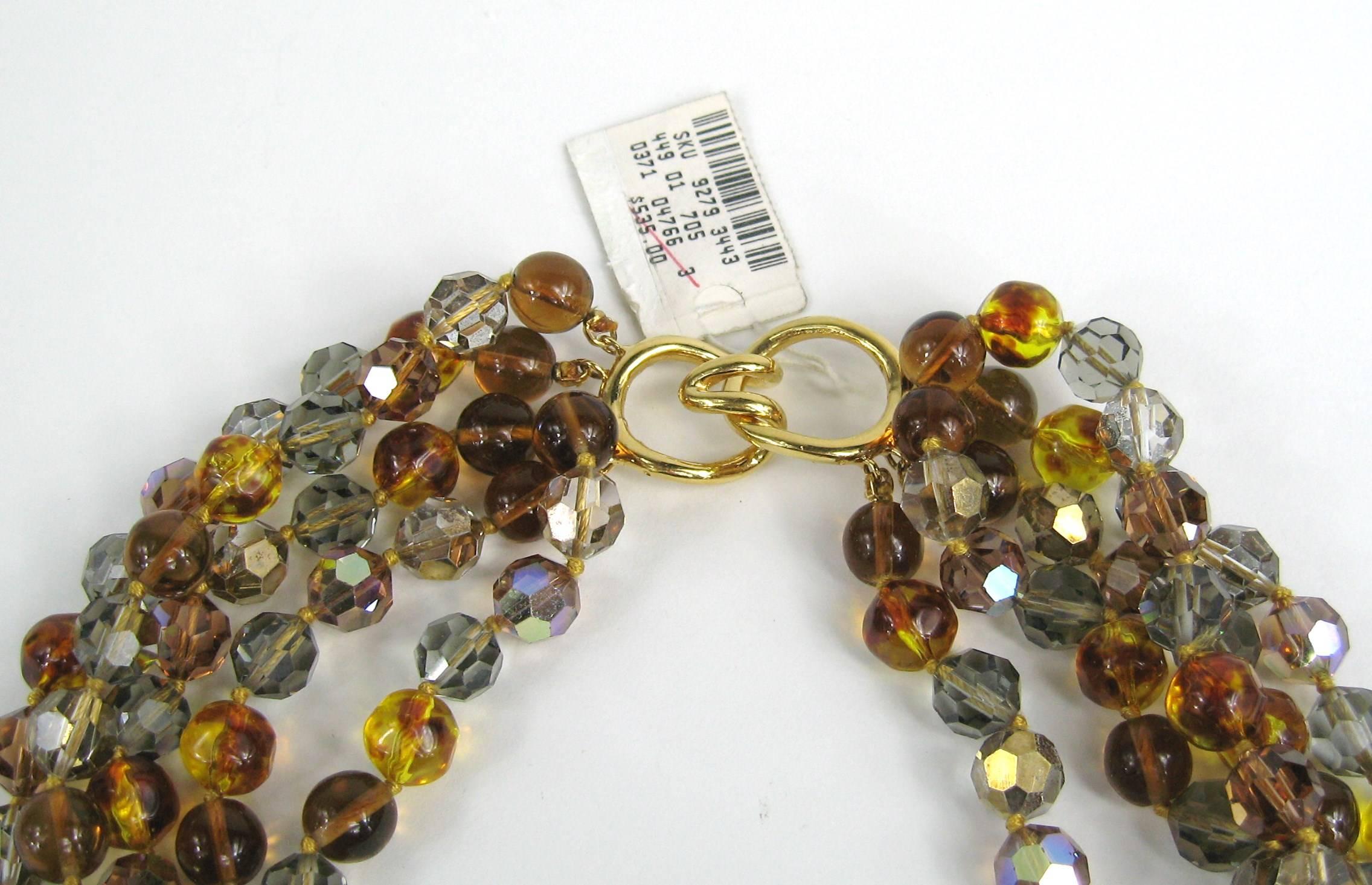 Women's  Ciner Ombre Multi strand Bead Necklace 1980s New, Never Worn For Sale