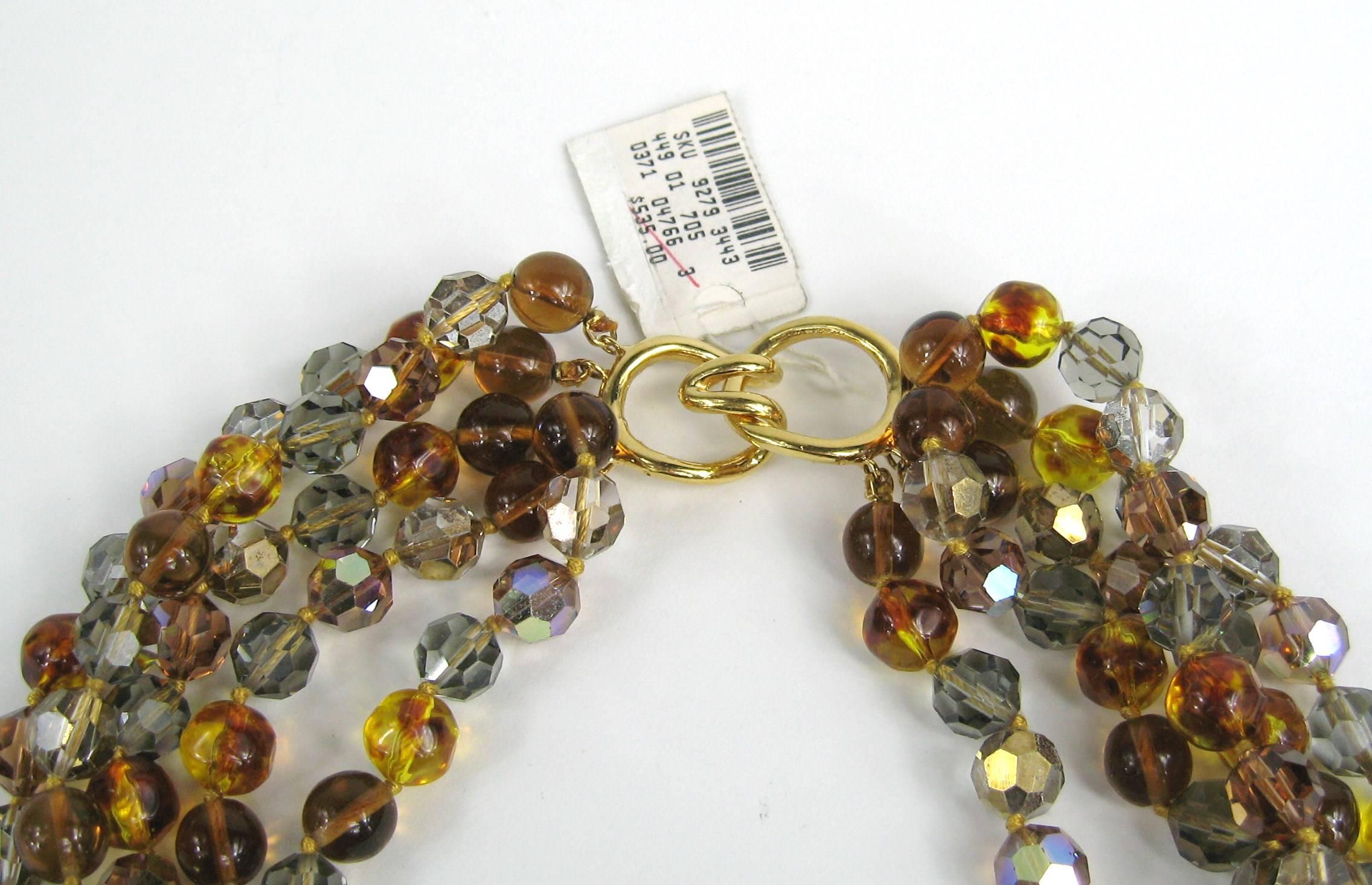 Ciner Ombre Multi strand Bead Necklace 1980s New, Never Worn in vendita 3
