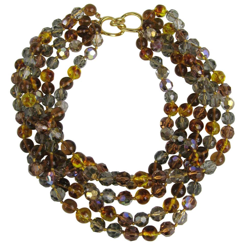 Ciner Gold Bead Necklace For Sale at 1stDibs