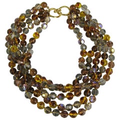 Antique  Ciner Ombre Multi strand Bead Necklace 1980s New, Never Worn