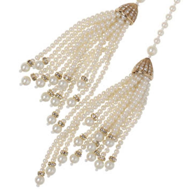 CINER Pearl Tassel Necklace For Sale at 1stDibs