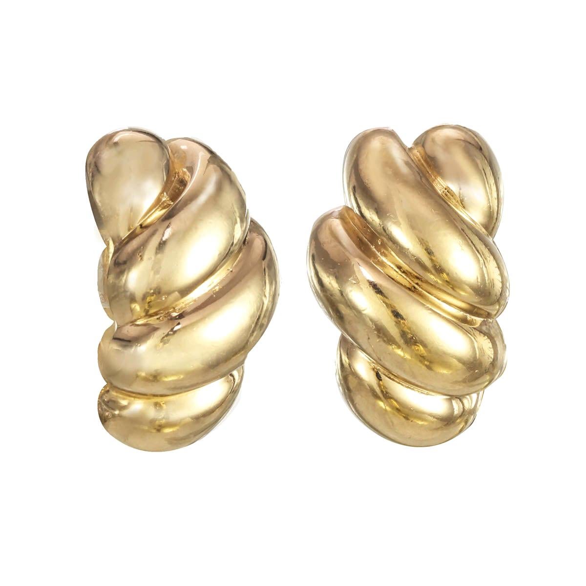 CINER Petite Macaroni Gold CLIP Earrings For Sale