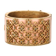 CINER Pink Gated Secret Garden Bracelet with Marcasite Rhinestones