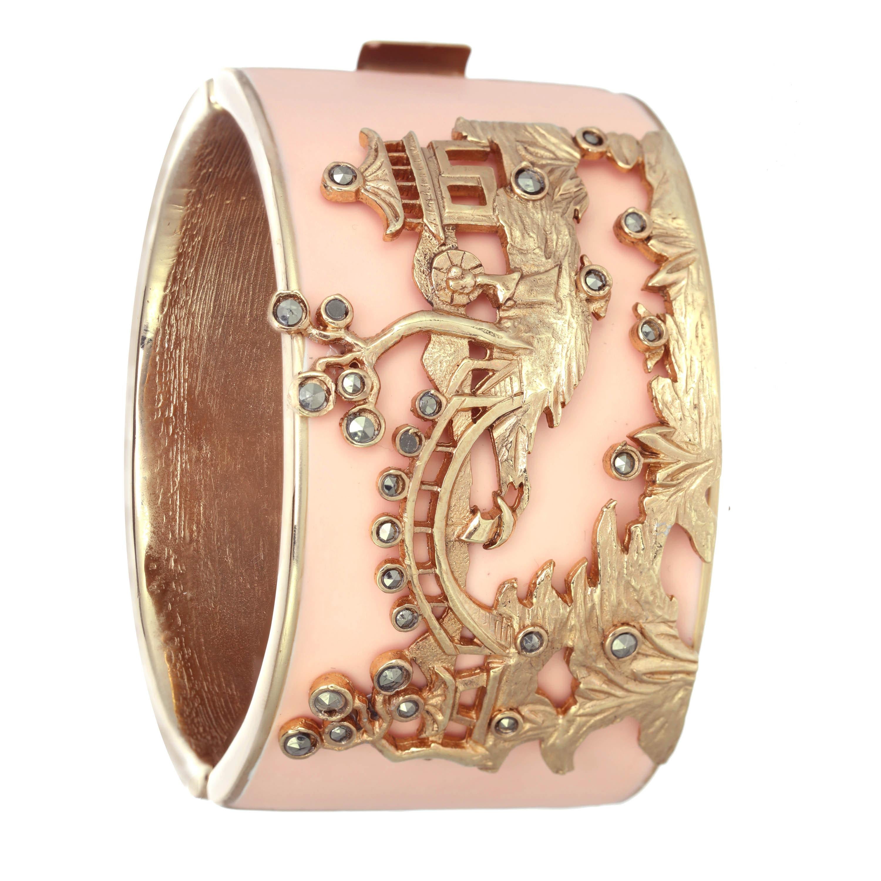 Contemporary CINER Pink Golden Scenic Bracelet For Sale