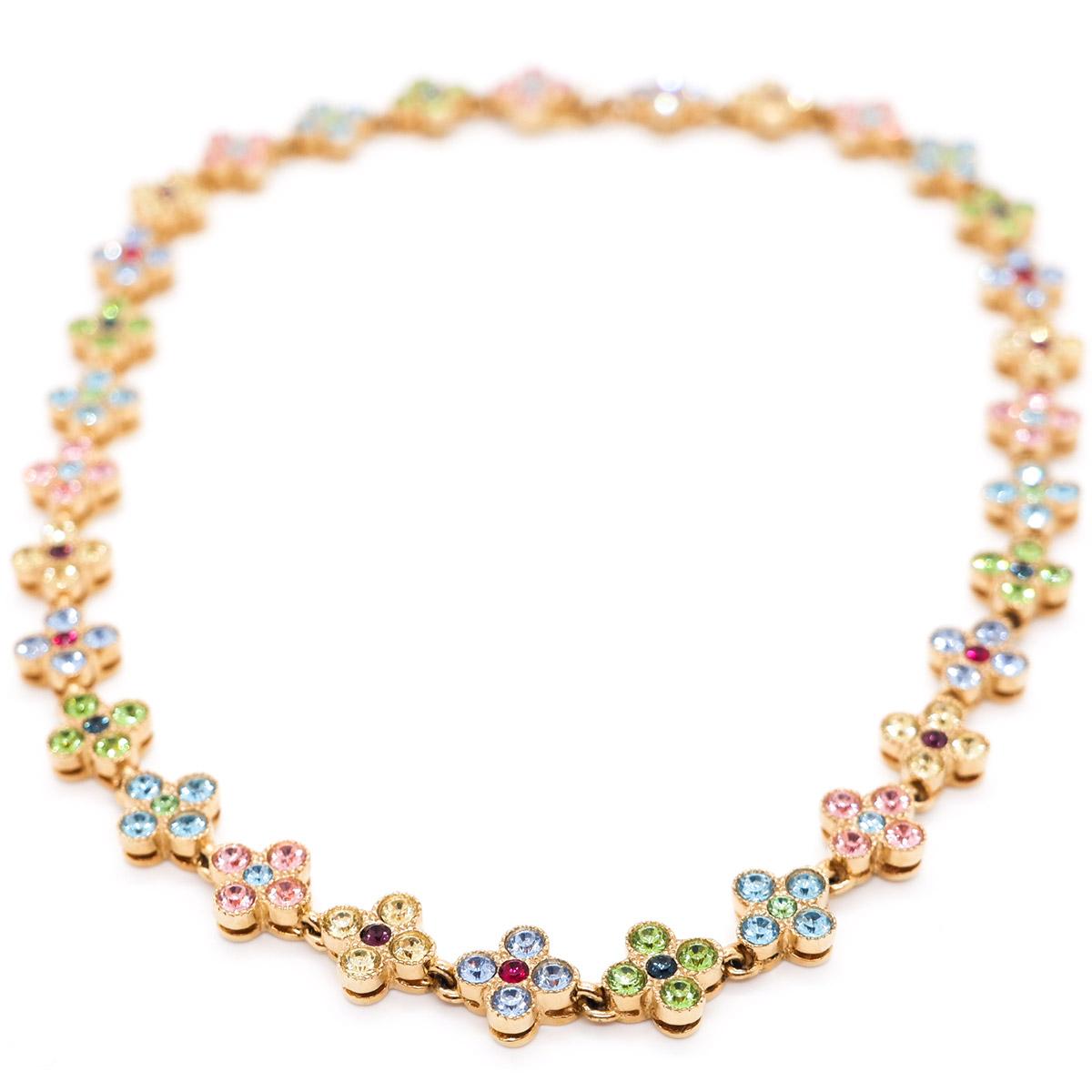 **CINER is a made-to-order house, please allow 10 business days for our artisans to create your jewelry for you** 

An illuminating necklace for the spring and summer seasons, this gorgeous four petal necklace has a playful mix of colorful