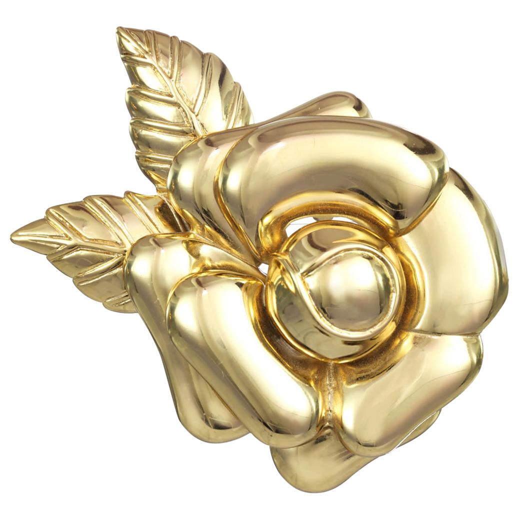 CINER Signature Gold Rose Pin For Sale