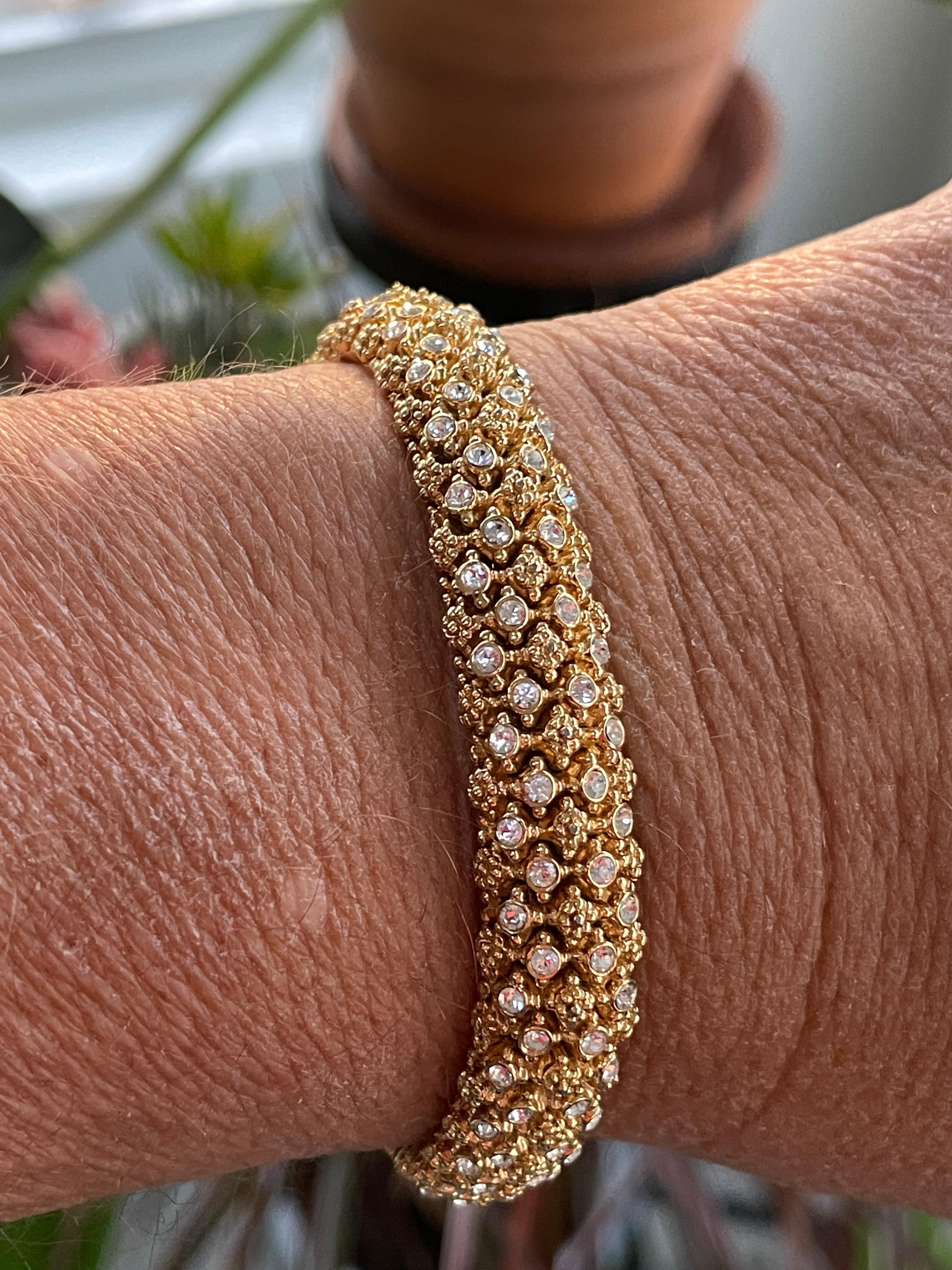 Pulsera de cristal de Swarovski Ciner Años 80 en venta 1