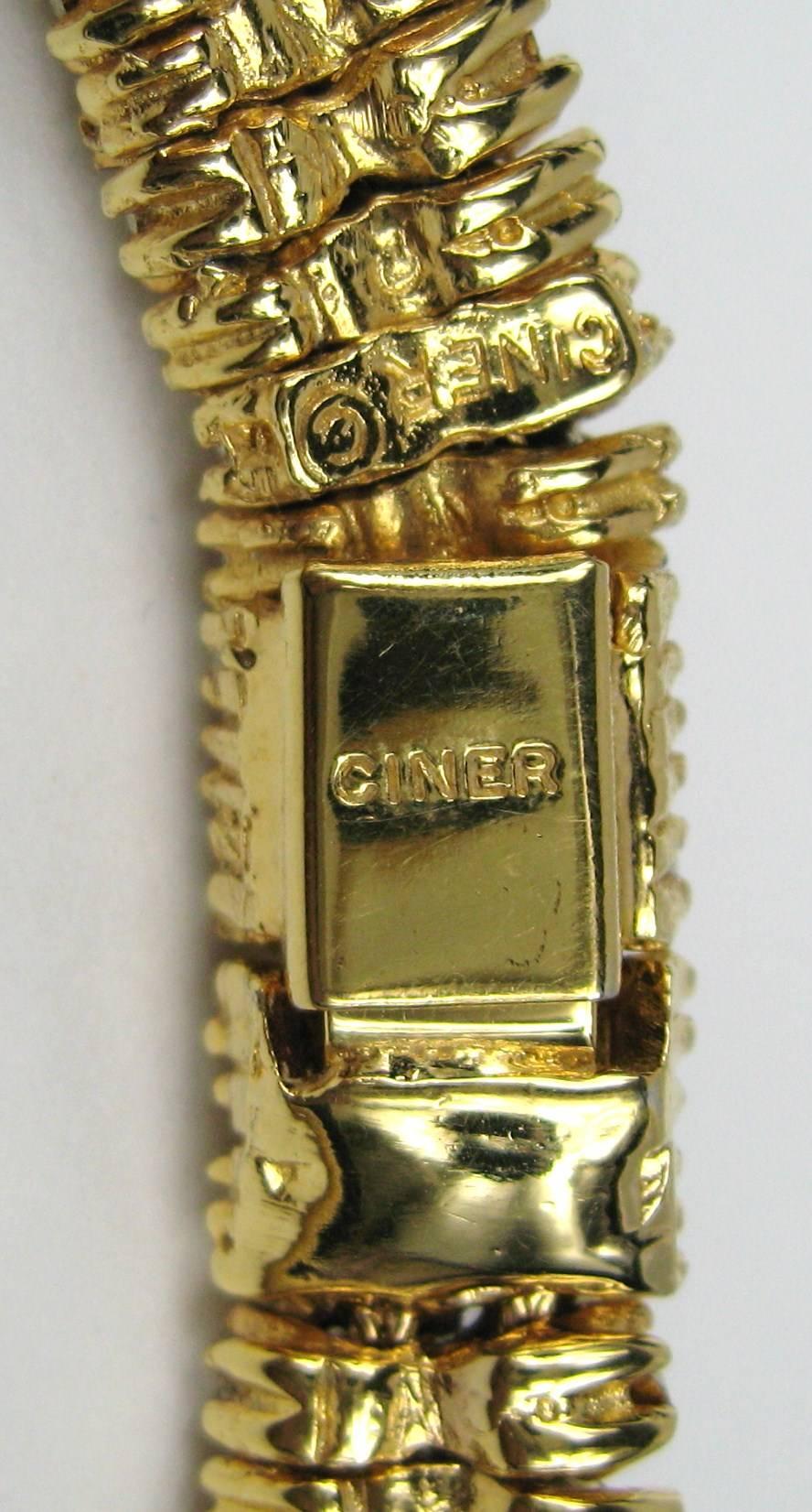 Women's  Ciner swarovski Crystal Choker Necklace Gold tone New, Never Worn 1980s For Sale