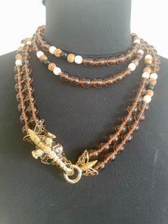 Ciner Swarovski Crystal Double Beaded Giraffe Necklace, New Never worn 1980s