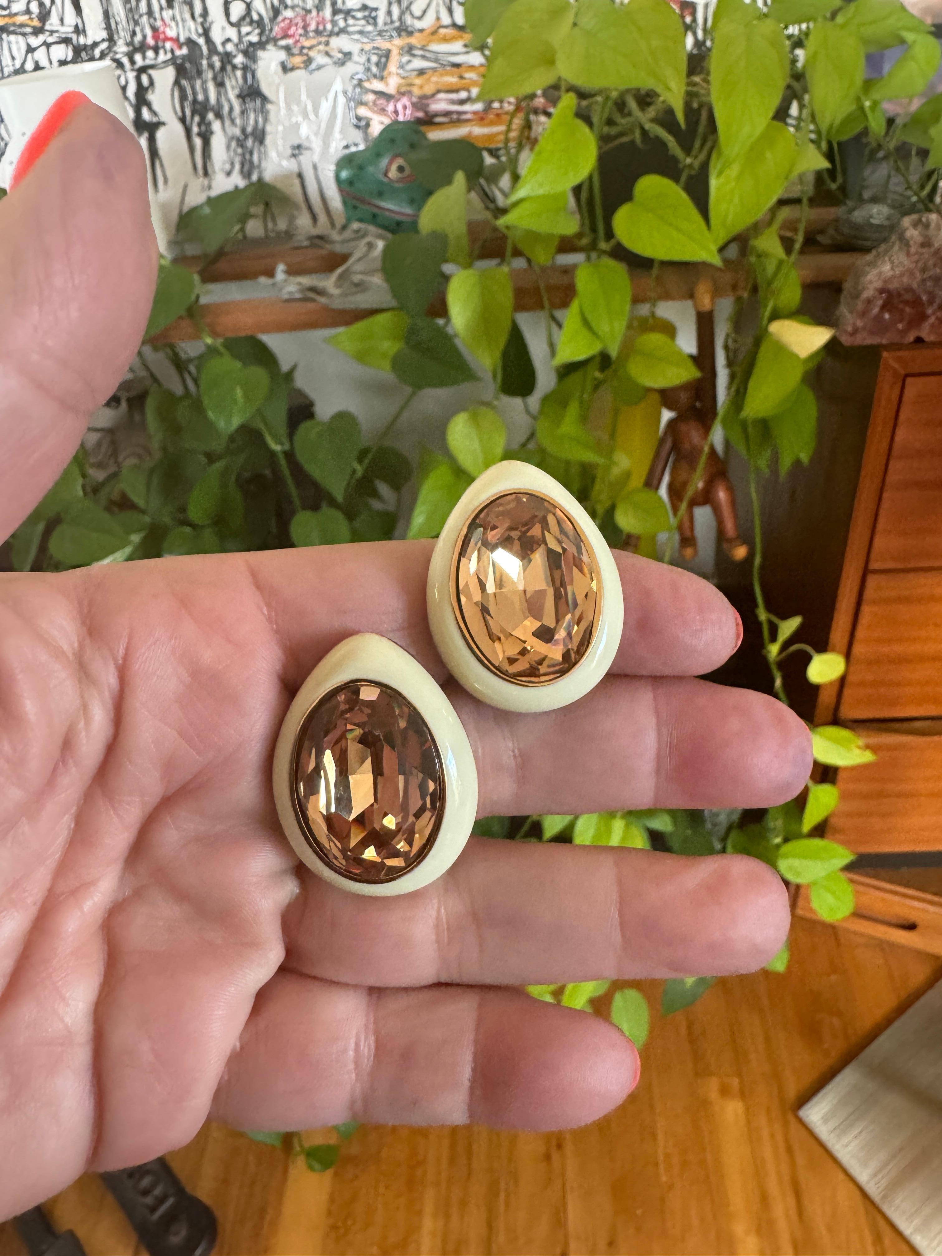 Ciner, boucles d'oreilles en cristal Swarovski, neuves, jamais portées, années 1980 Pour femmes en vente