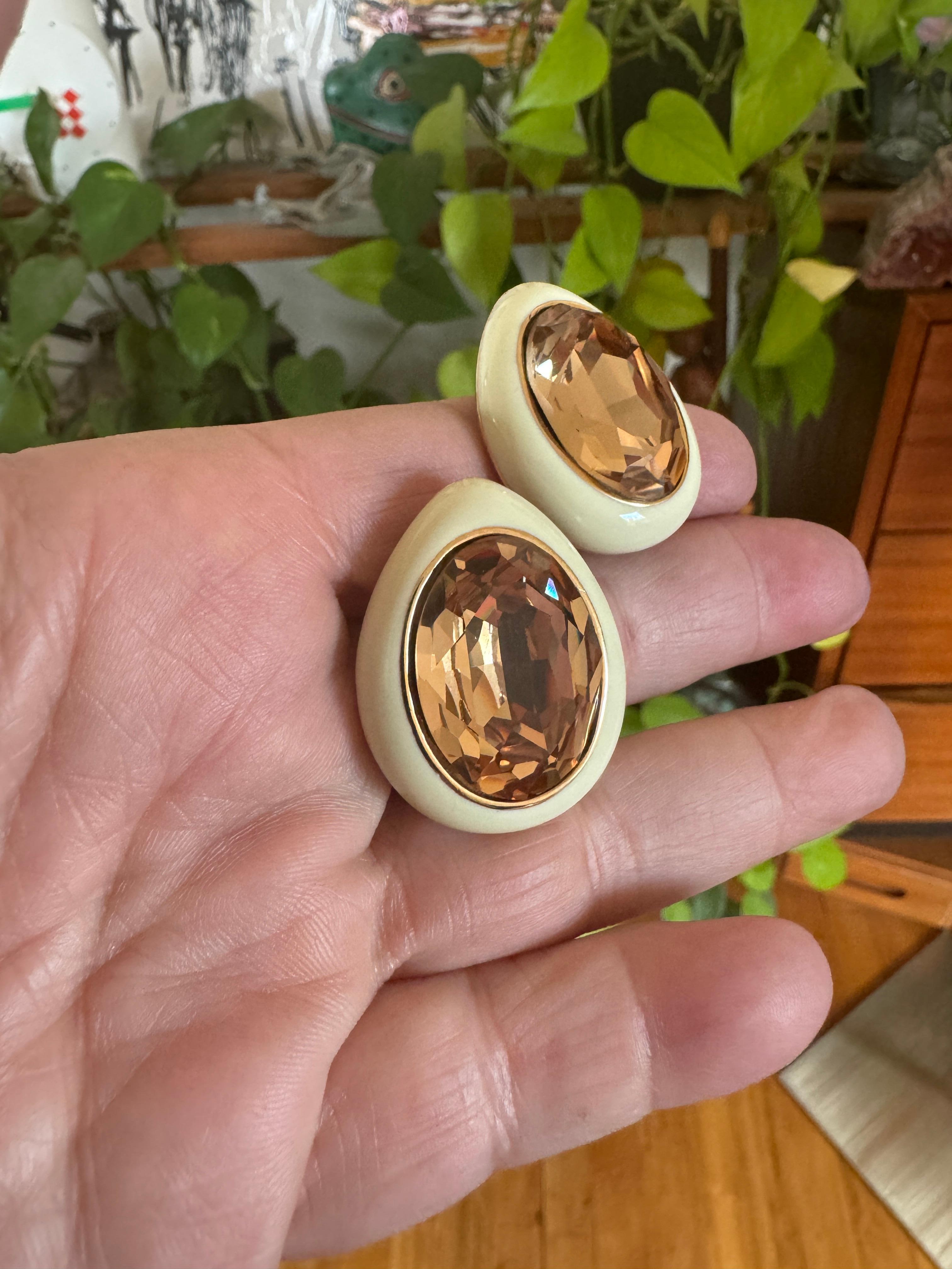 Ciner, boucles d'oreilles en cristal Swarovski, neuves, jamais portées, années 1980 en vente 1