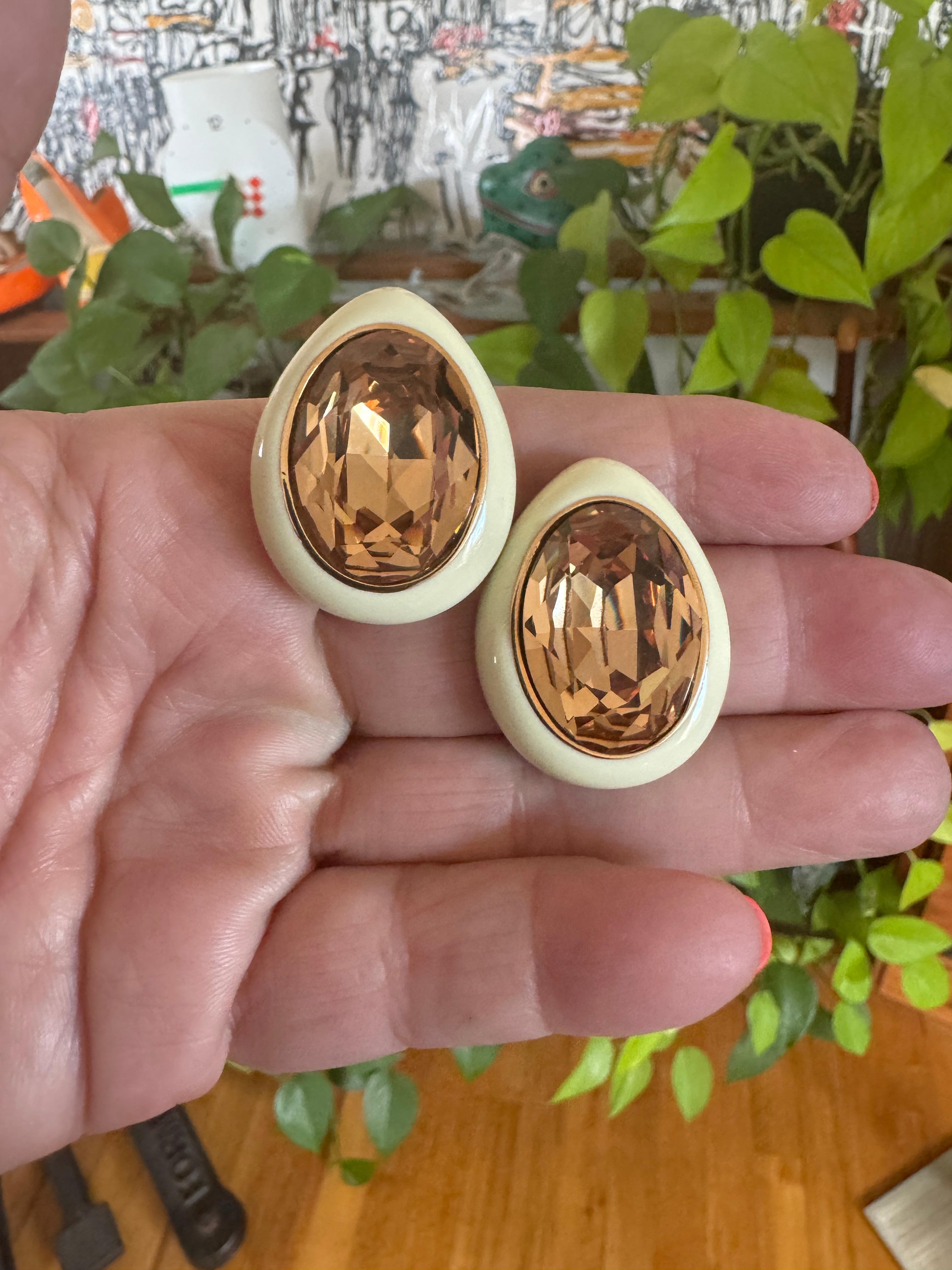 Ciner, boucles d'oreilles en cristal Swarovski, neuves, jamais portées, années 1980 en vente 2