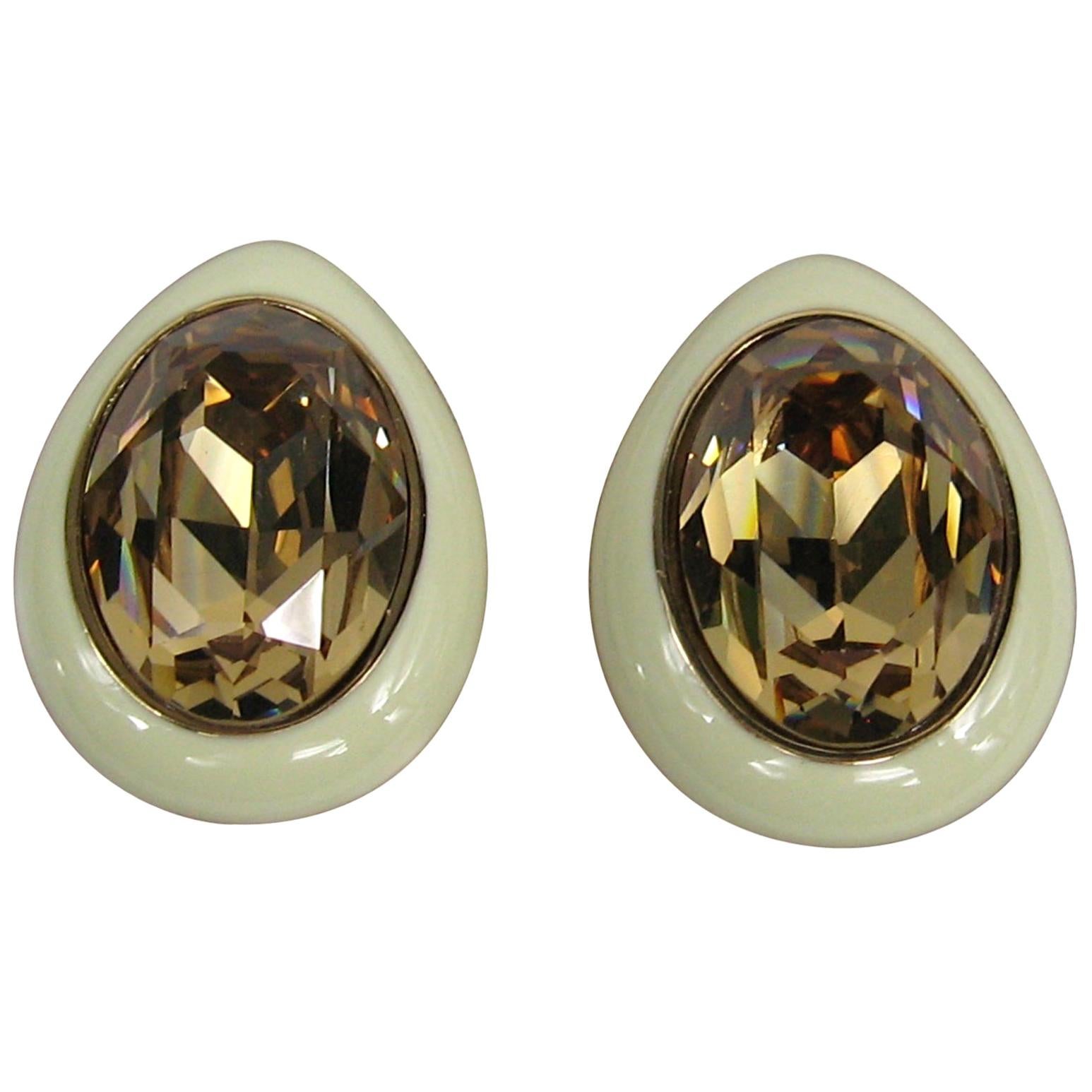  Ciner Swarovski crystal earrings New, Never worn 1980s For Sale