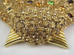 Ciner Swarovski Crystal Sea Shell Brooch Pin Never Worn -1980s
