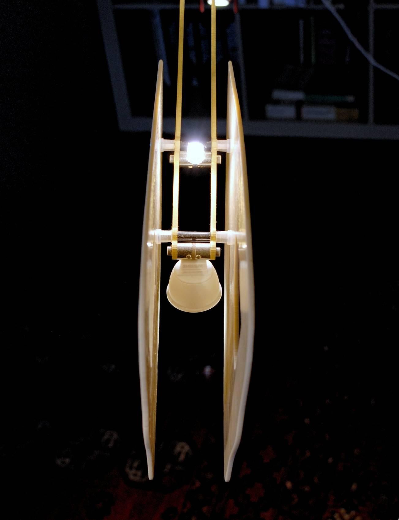 CINETICO lustre mobile sculpture en verre de Murano en laiton et cobalt enluminé en vente 13