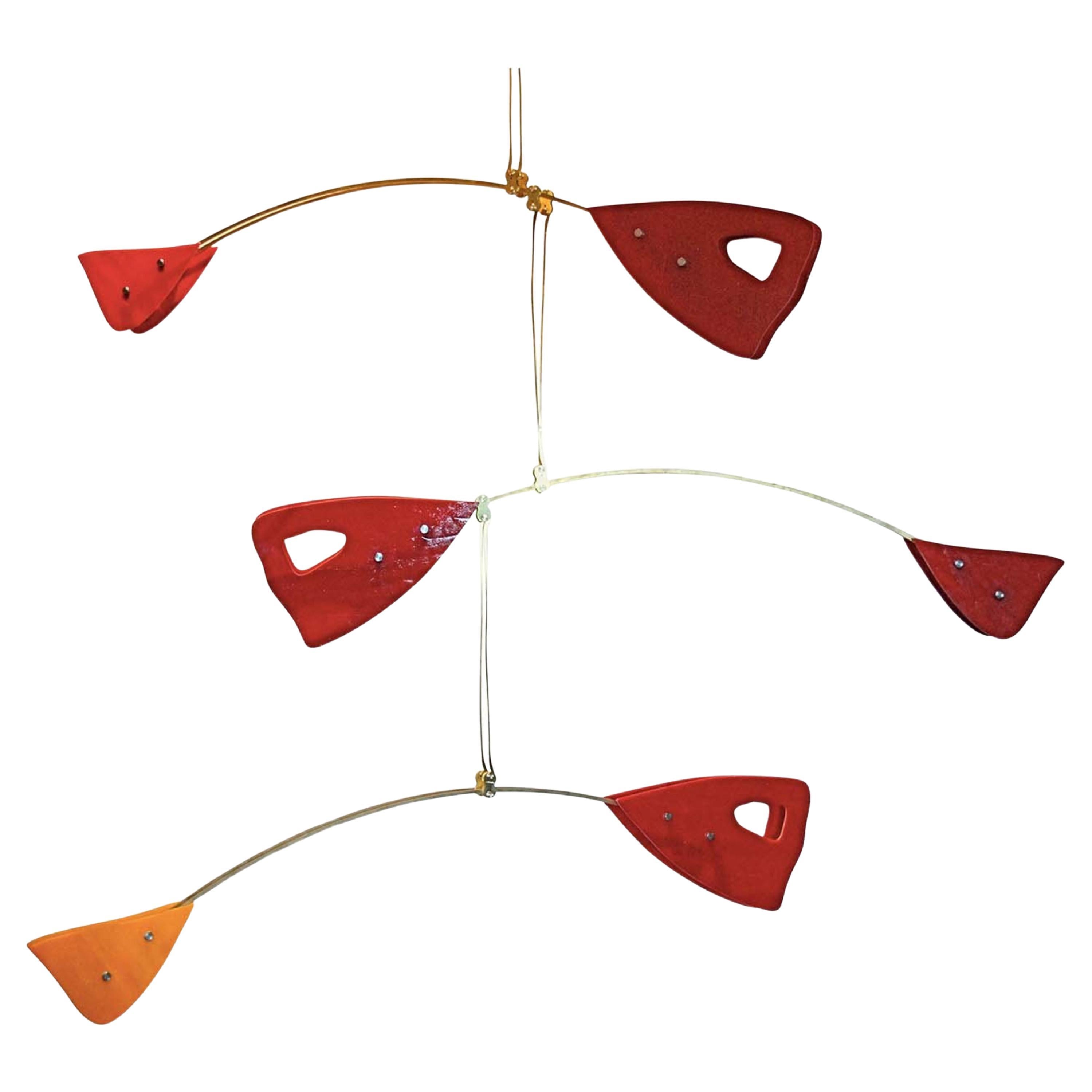 Lampadario scultoreo Cinetico Rosso