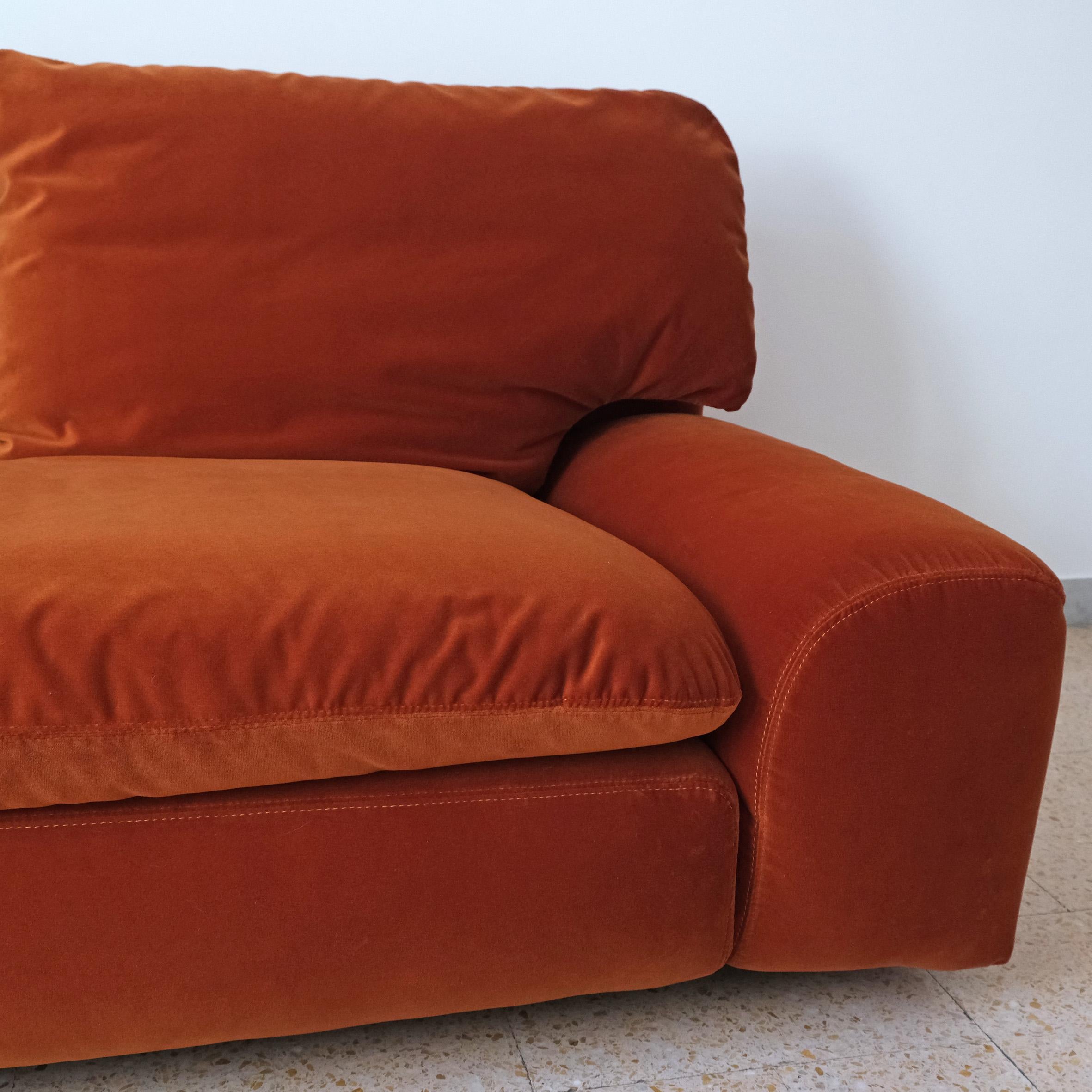Fin du 20e siècle Cini Boeri, Bengodi, un canapé en velours, Arflex, 1974