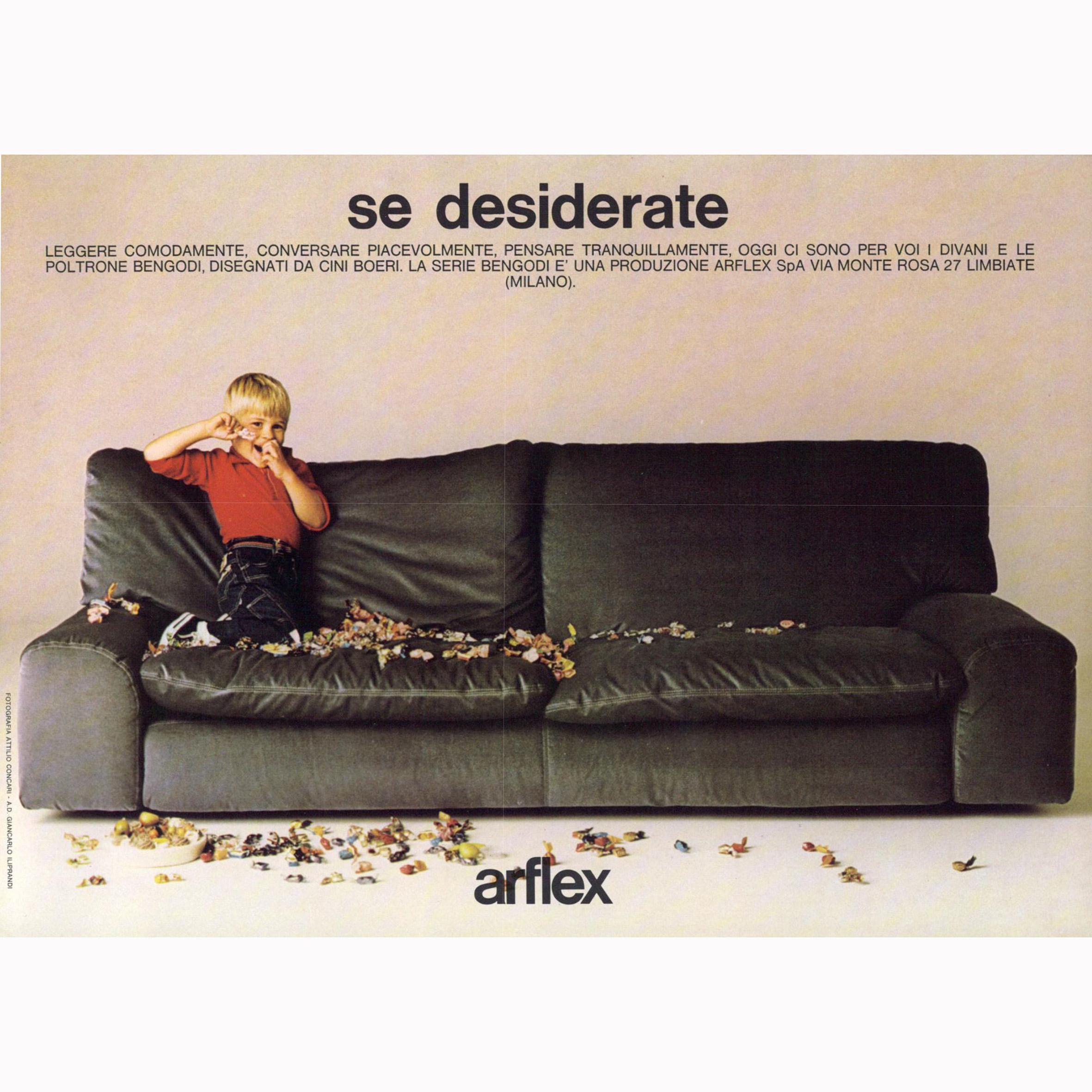 Cini Boeri, Bengodi, Velvet Sofa, Arflex, 1974 For Sale 5