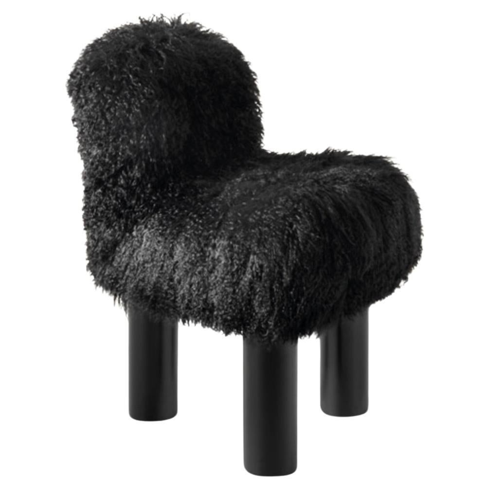 Cini Boeri 'Botolo' High Chair in Black Fur for Arflex