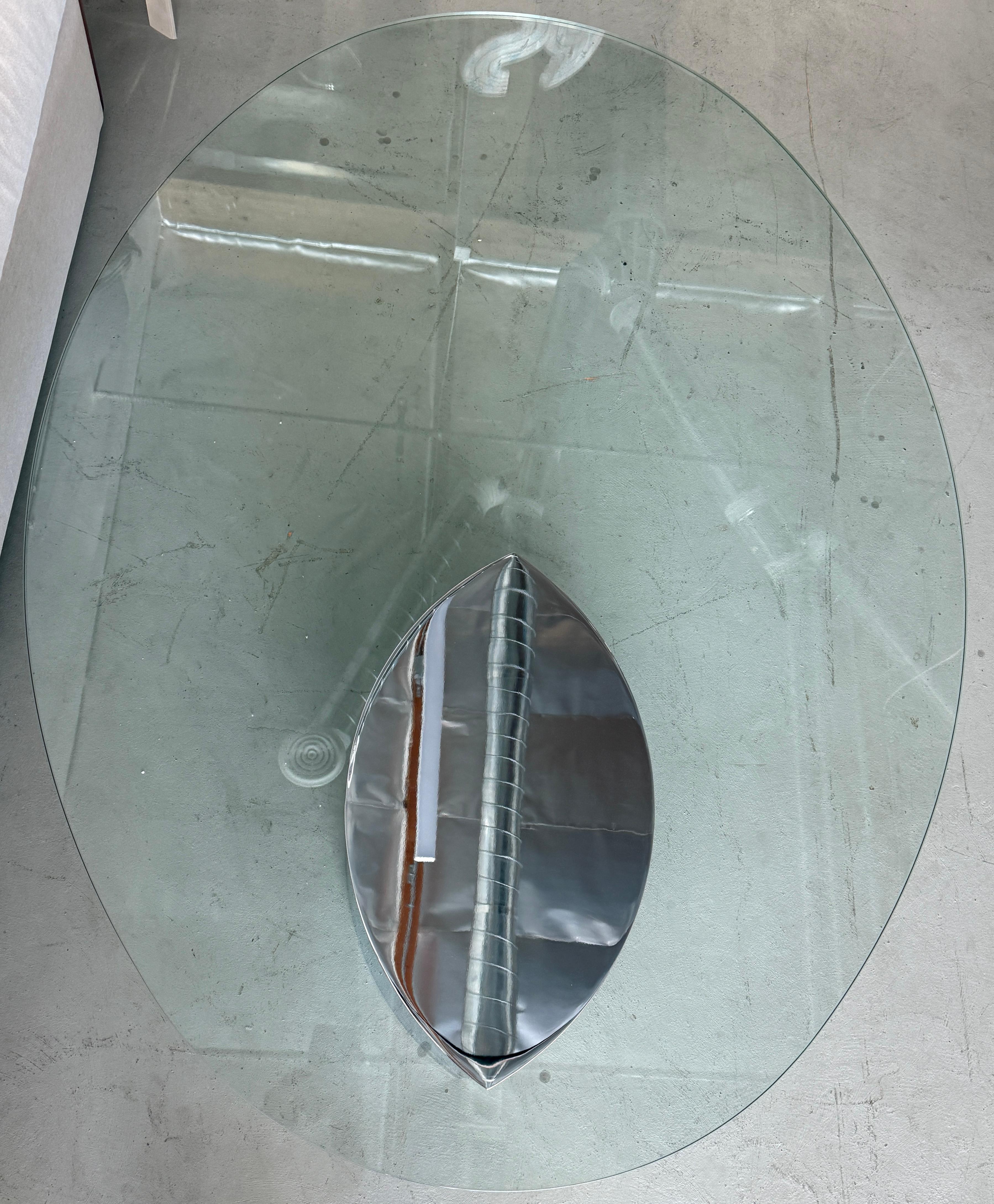 Cini Boeri: Tisch „Lunario“ aus verchromtem Stahl und Glas von Knoll im Angebot 2
