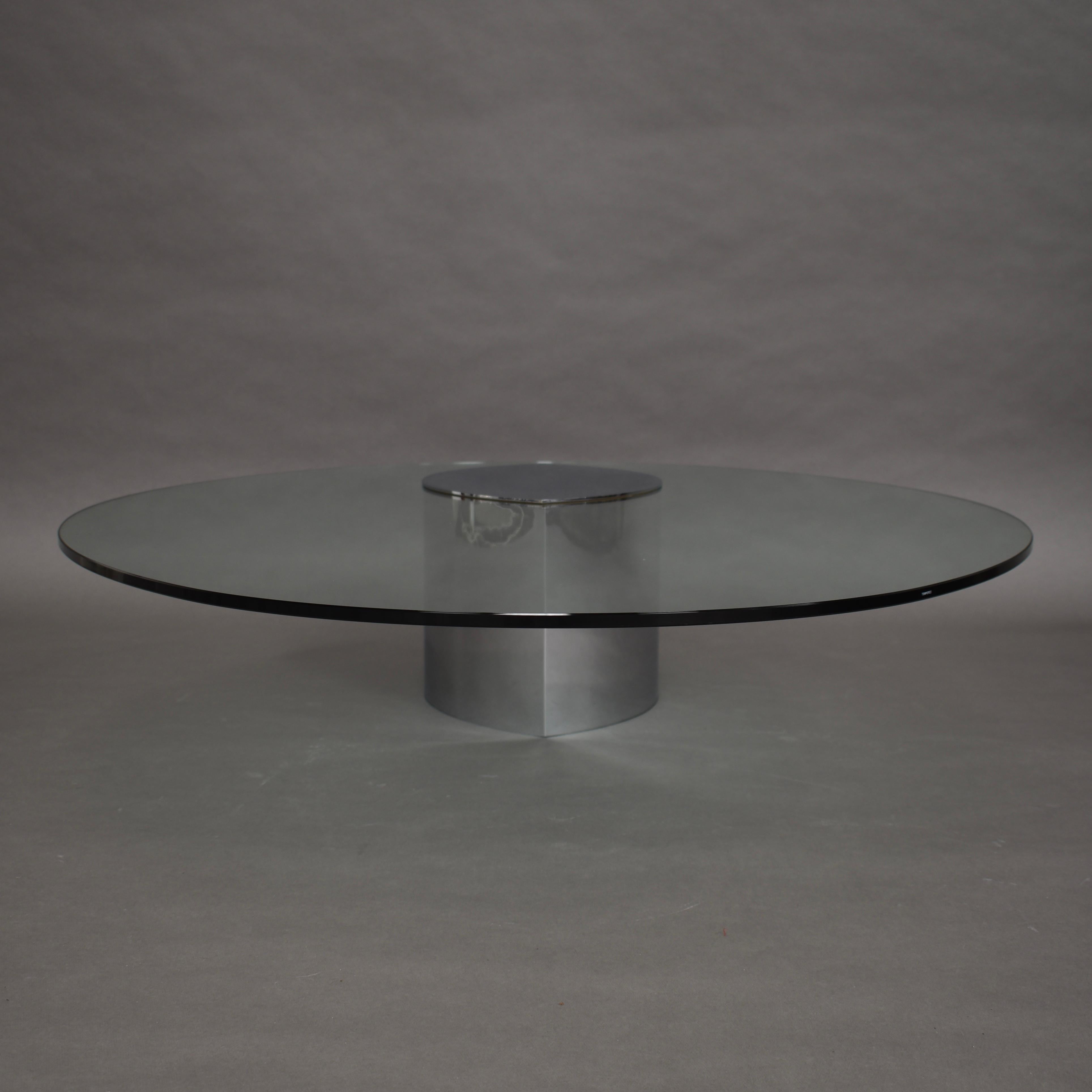 Cini Boeri Coffee Table in Glass and Chrome for GAVINA, Italy, circa 1970 4