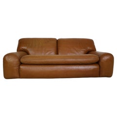 Cini Boeri Cognac Leather 2 Seater "Bengodi" Sofa For Arflex, 1970 Italy