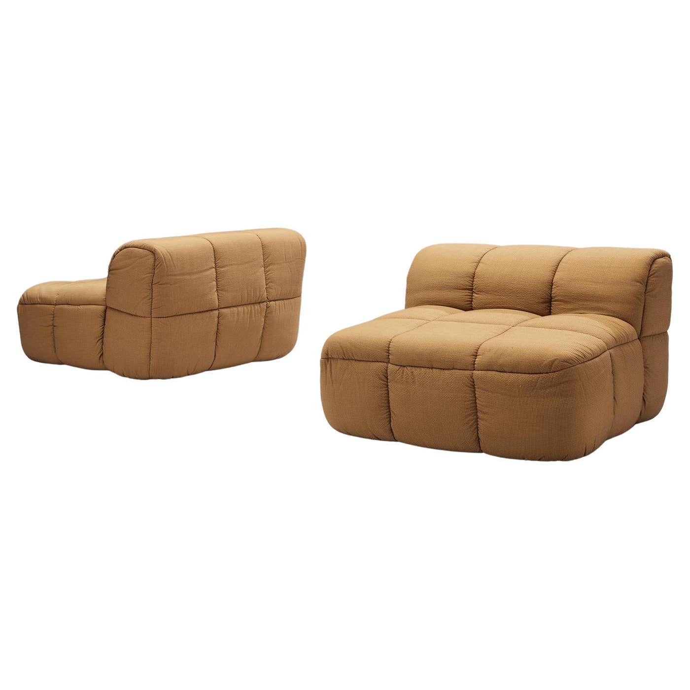 Cini Boeri for Arflex Modular 'Strips' Pair of Two-Seater Elements For ...