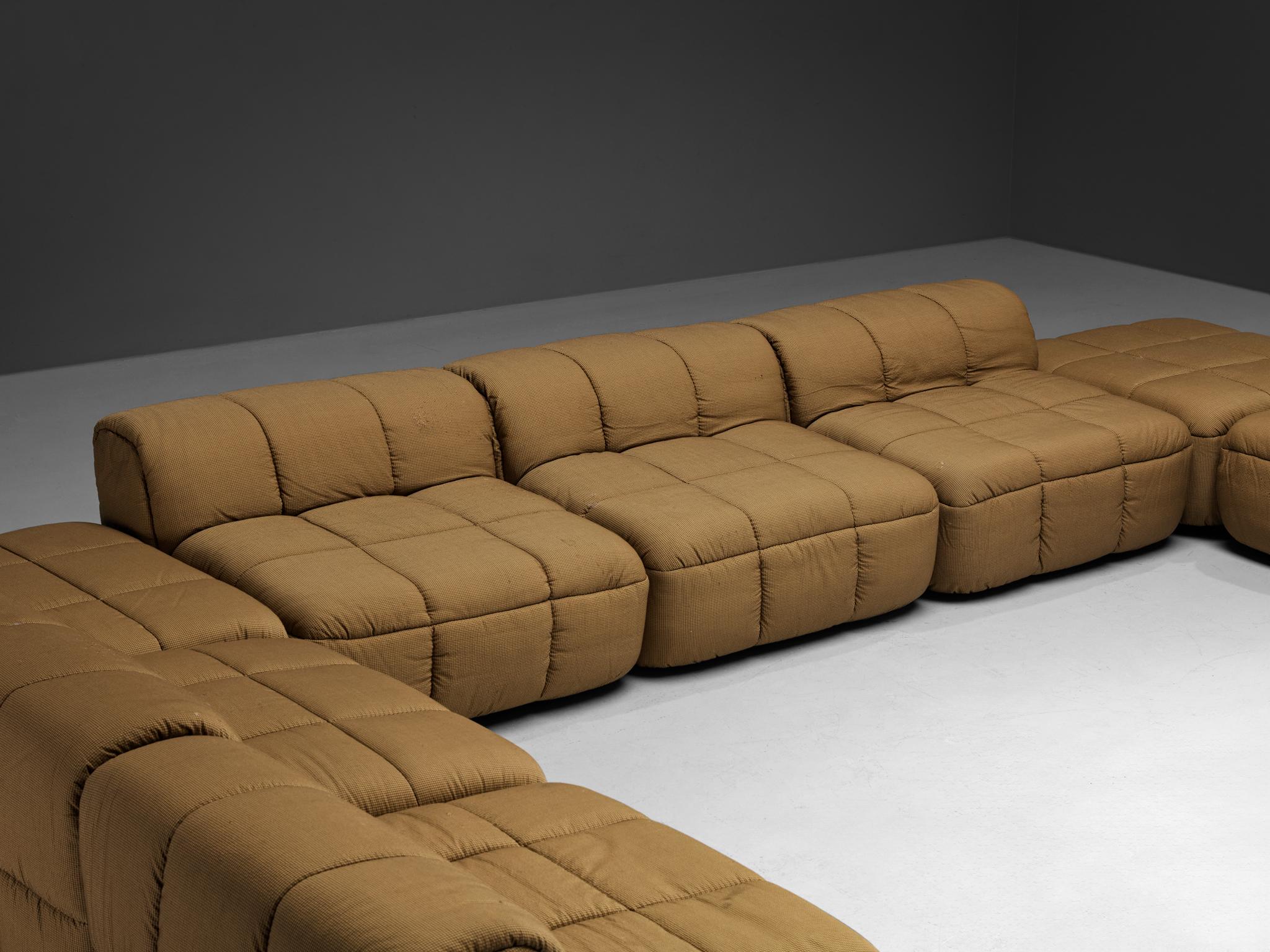 Mid-20th Century Cini Boeri for Arflex Modular Strips Sofa with Ottomans in Beige Upholstery