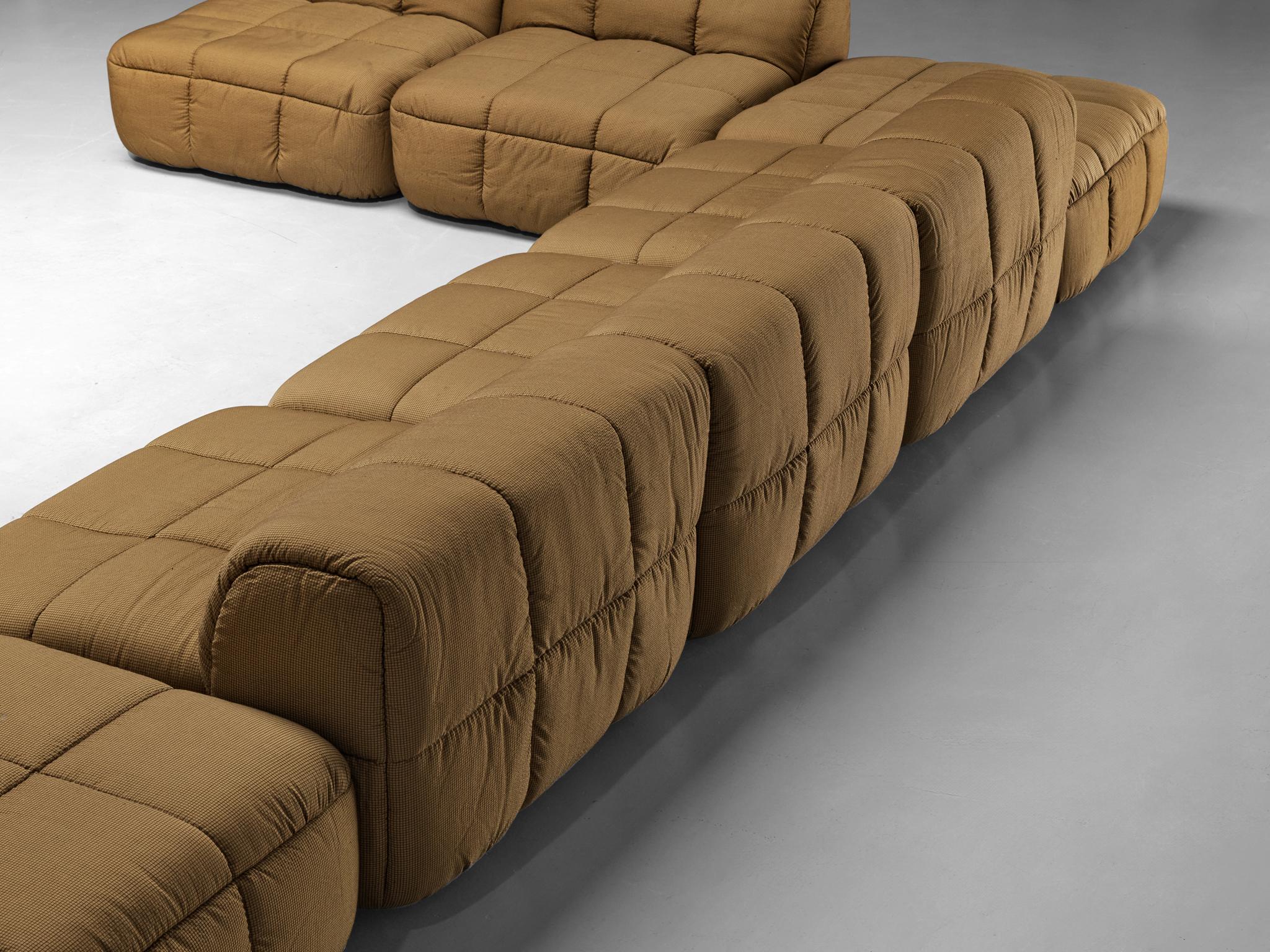 Cini Boeri for Arflex Modular Strips Sofa with Ottomans in Beige Upholstery 2