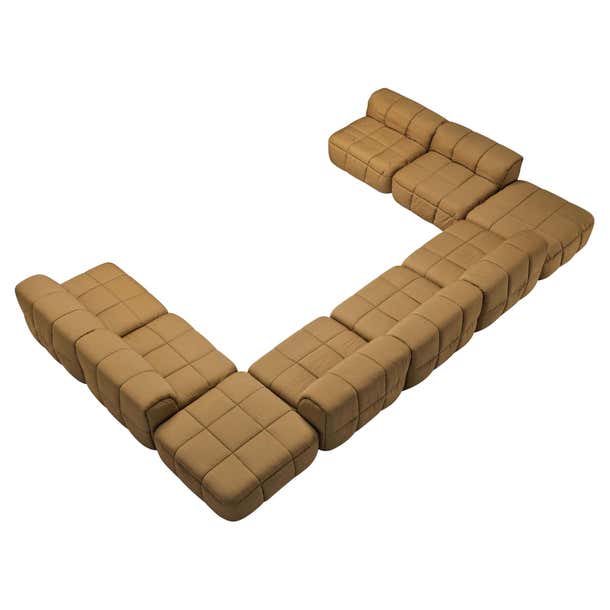 Cini Boeri for Arflex Modular Strips Sofa with Ottomans in Beige ...