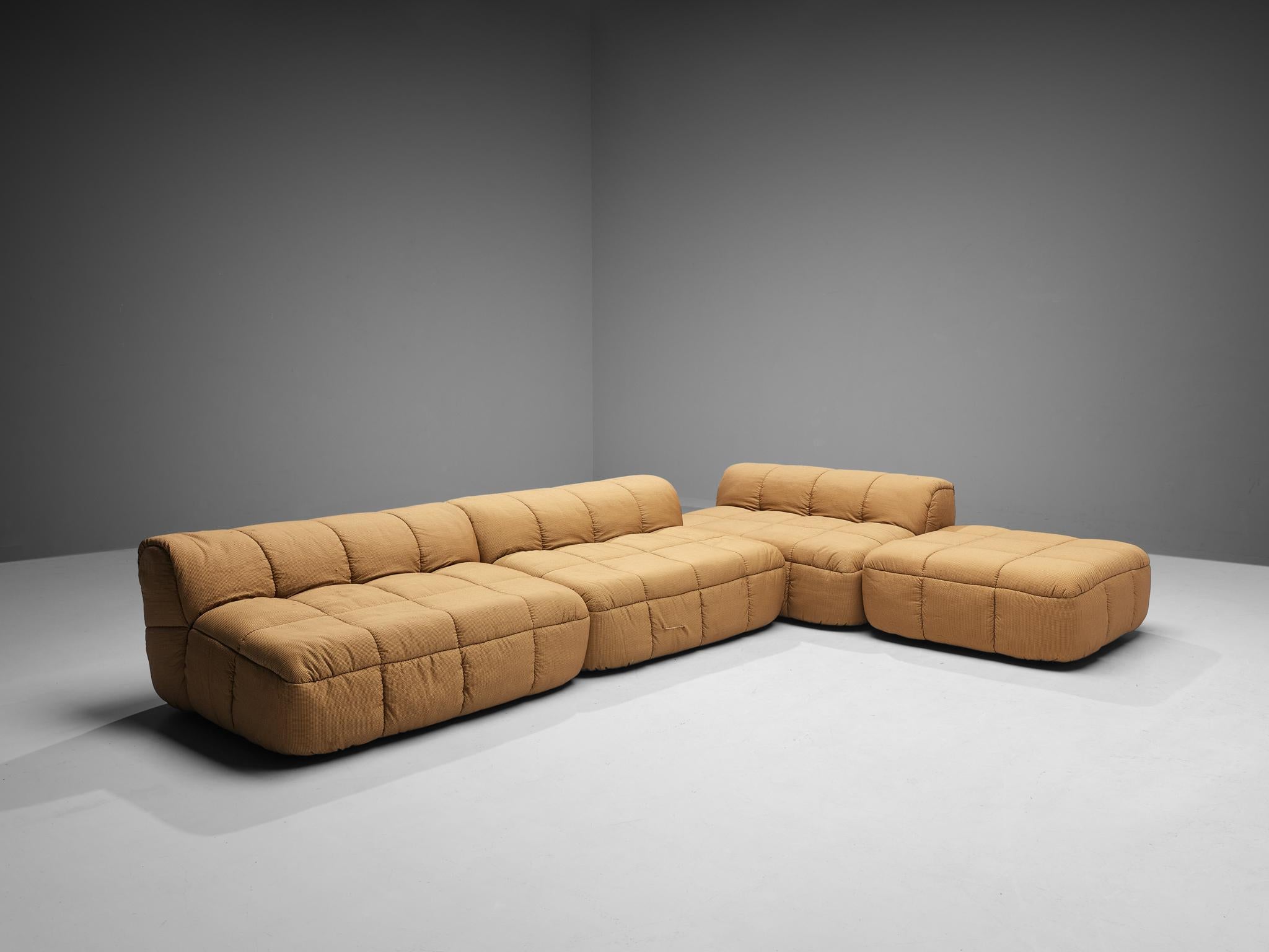 Cini Boeri for Arflex Modular 'Strips' Three Elements Sofa with Ottoman For Sale 3