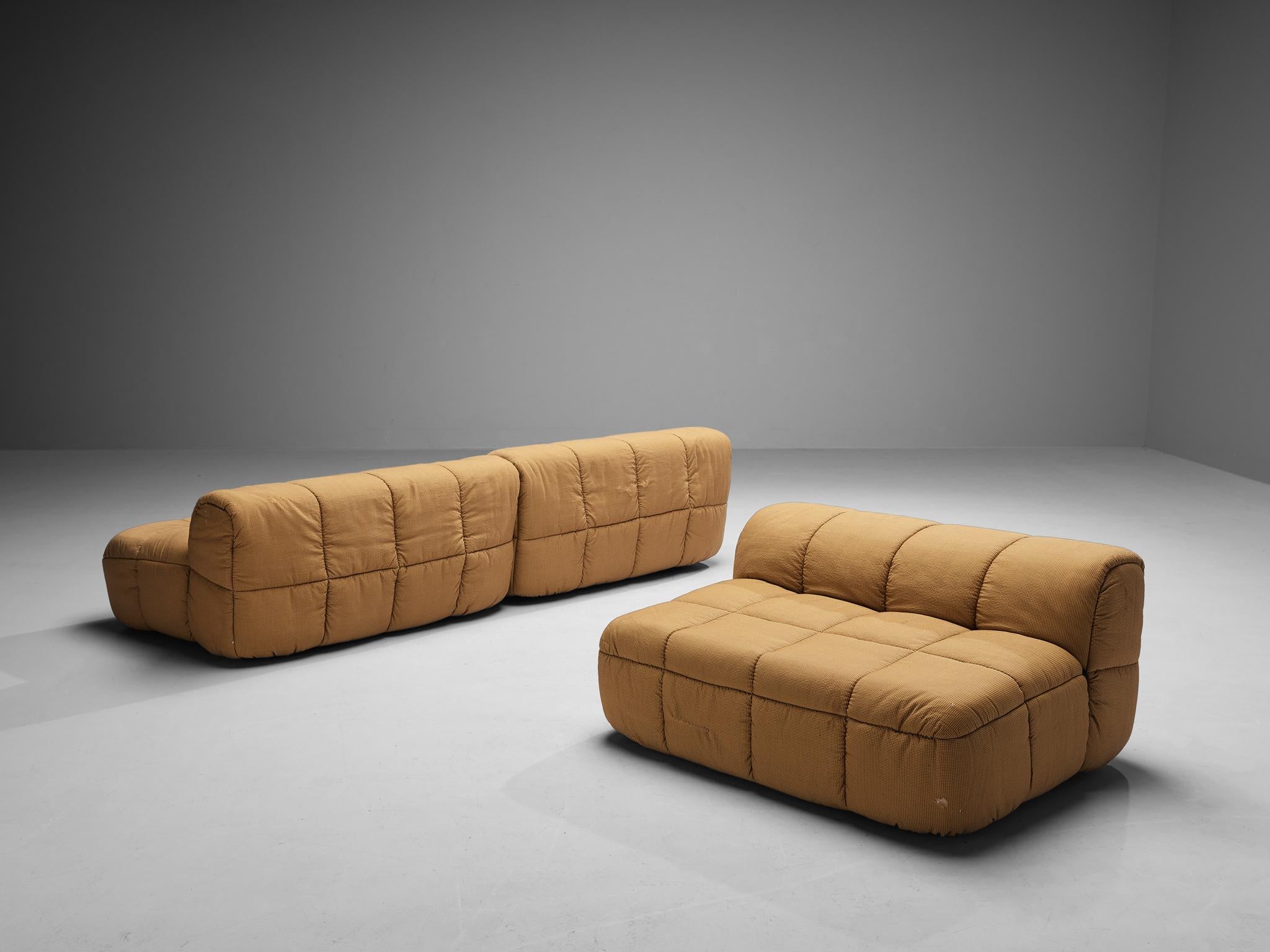 Cini Boeri for Arflex Modular 'Strips' Three Elements Sofa with Ottoman For Sale 4