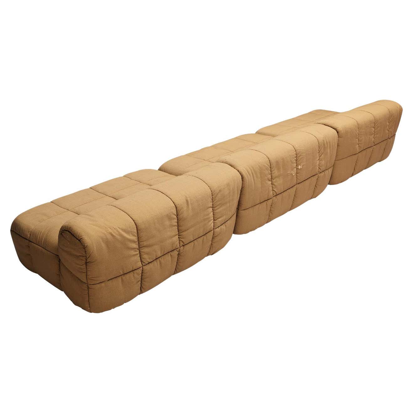 Cini Boeri for Arflex Modular 'Strips' Three Elements Sofa with Ottoman ...