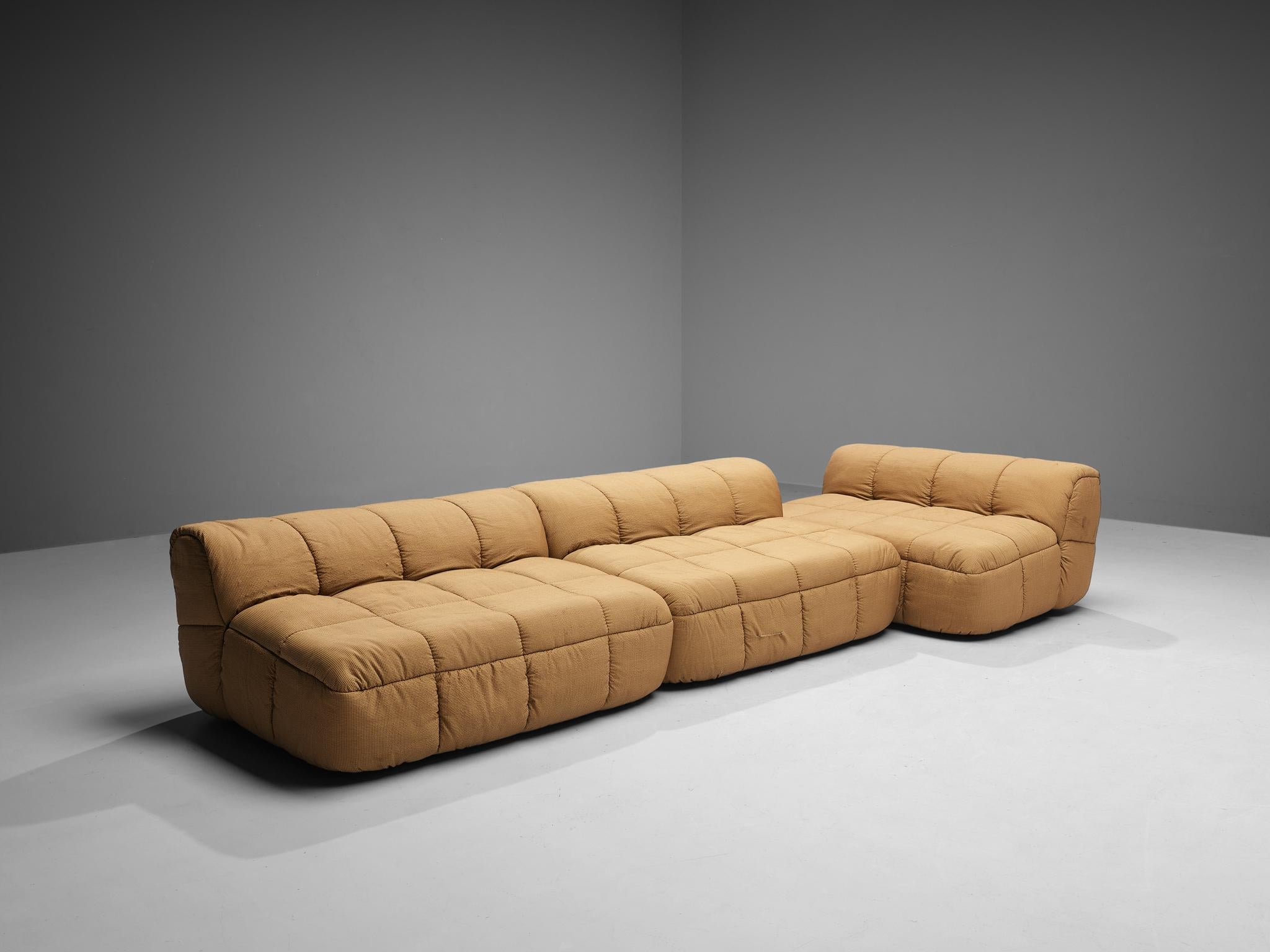 Cini Boeri for Arflex Modular 'Strips' Three Elements Sofa with Ottoman For Sale 1