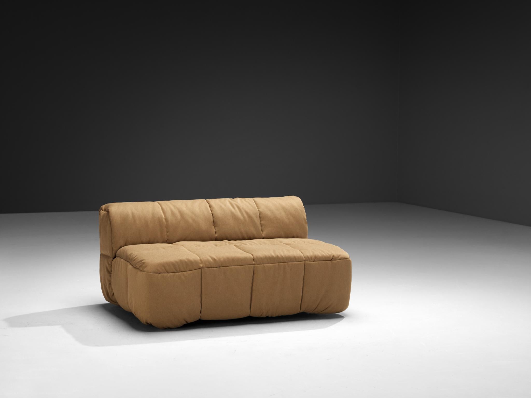Cini Boeri for Arflex 'Strips' Two-Seater Element in Beige Fabric For Sale 1