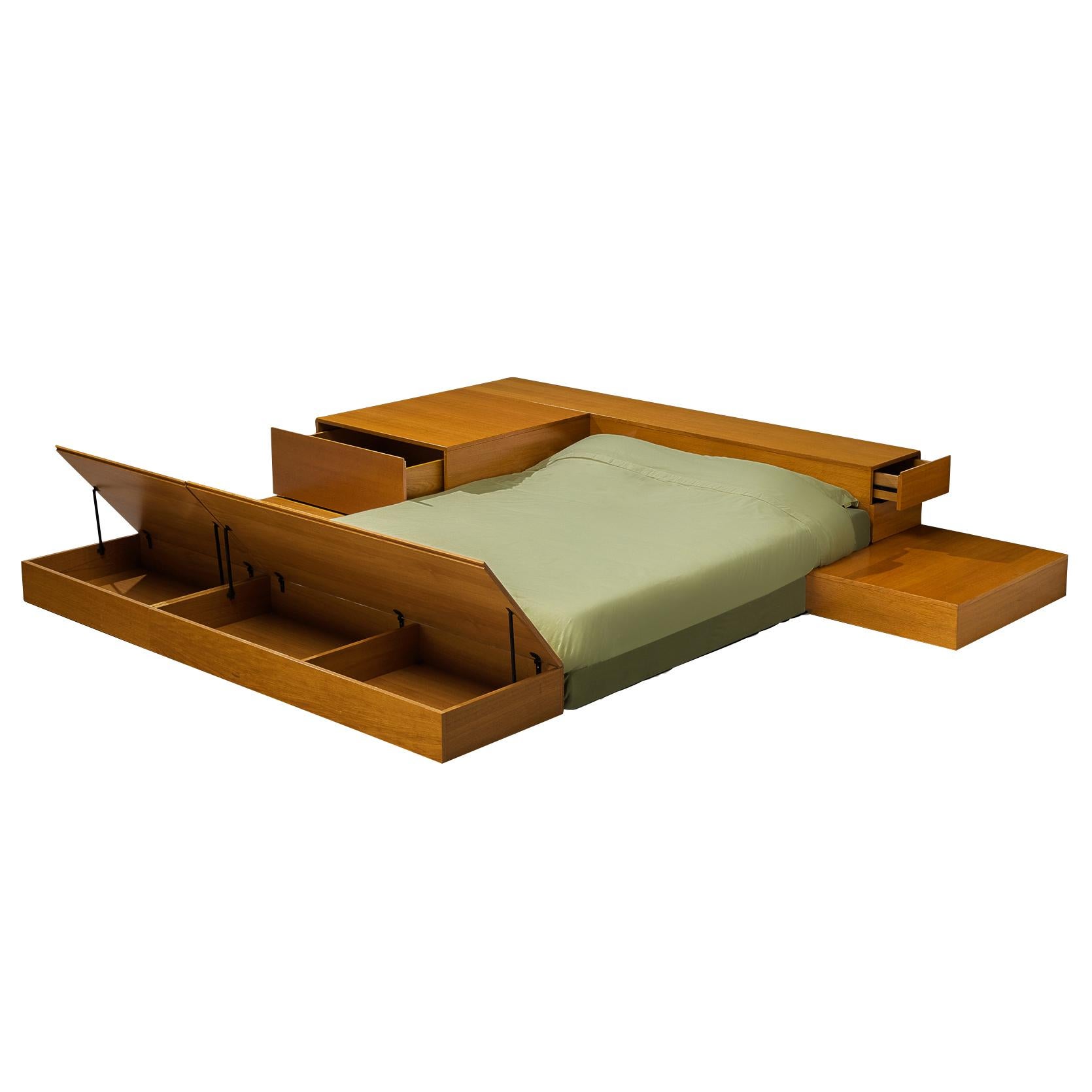 Cini Boeri for Arflex 'Tuttoletto' Queen Bed in Oak