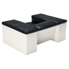 Cini Boeri für Knoll: Stuhl „Brigadiere“ aus schwarzem Leder